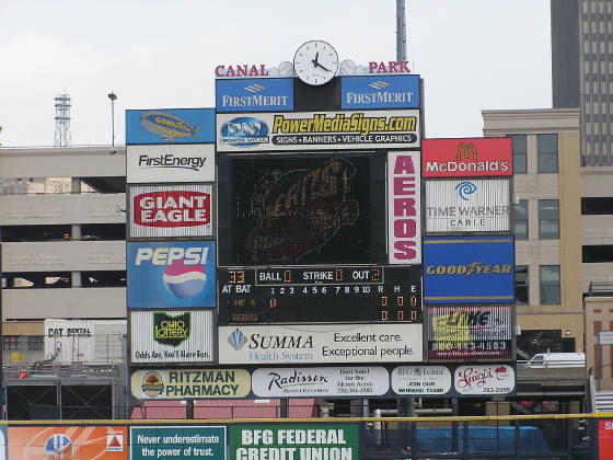 Canal Park Scoreboard - Akron, Ohio