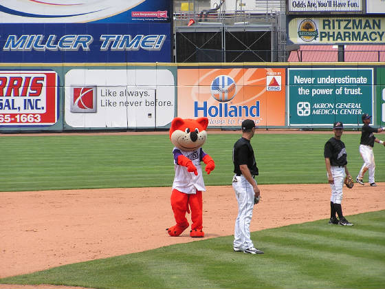 Orbit having some fun - Canal Park, Akron